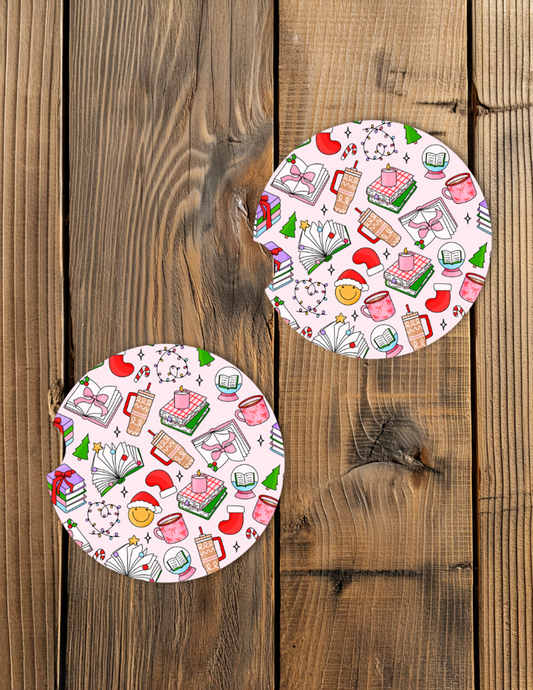 Bookish Christmas Car Coaster Set
