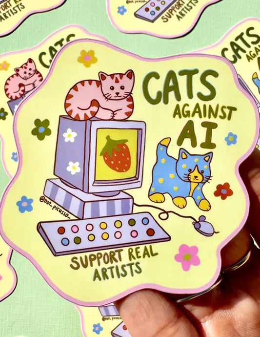 Cats Against Ai Sticker