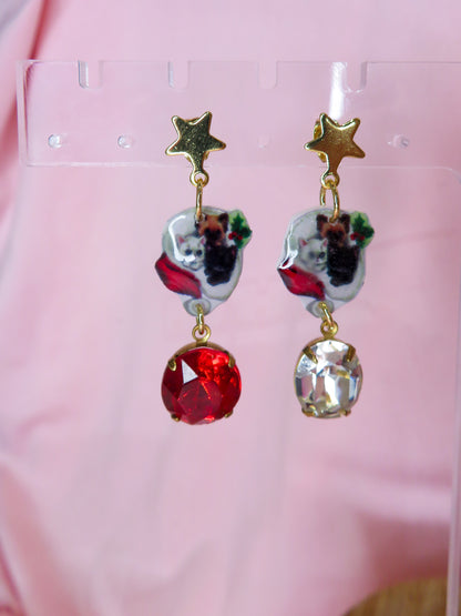 Christmas Kittens Earrings