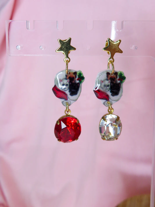 Christmas Kittens Earrings