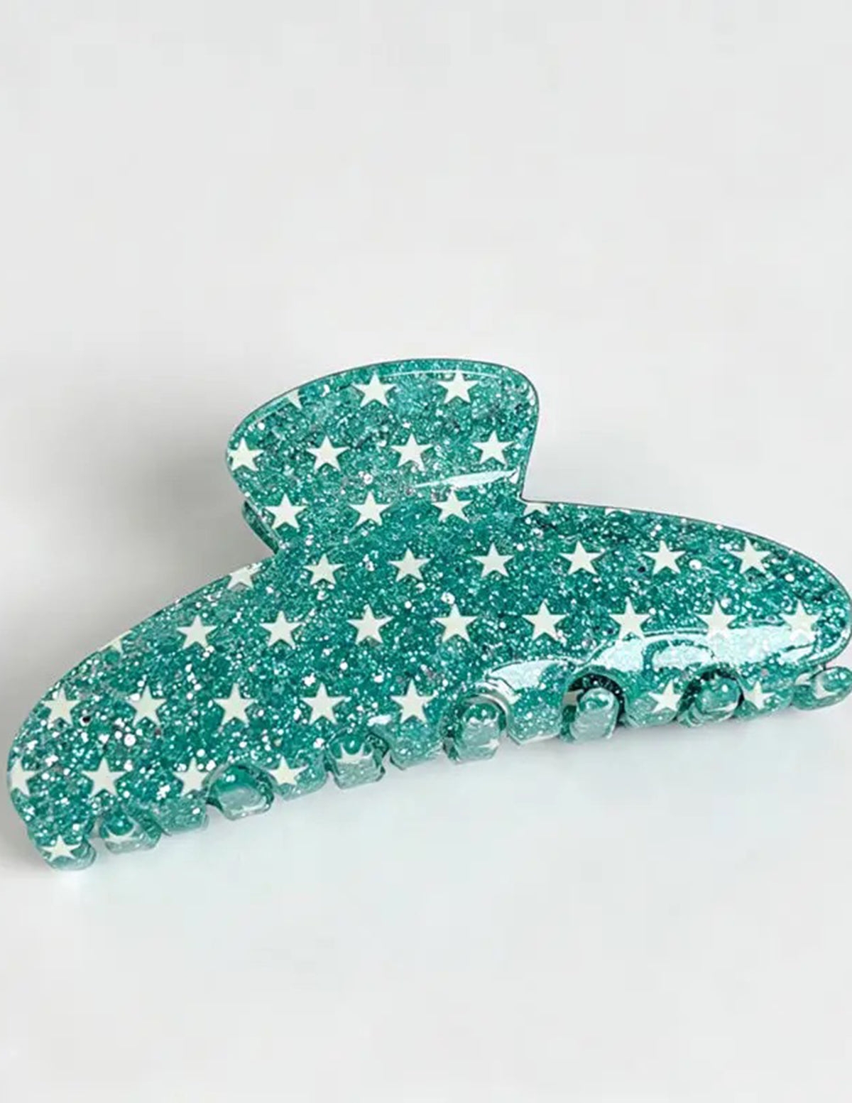 Cyan Glitter Star Claw Clip