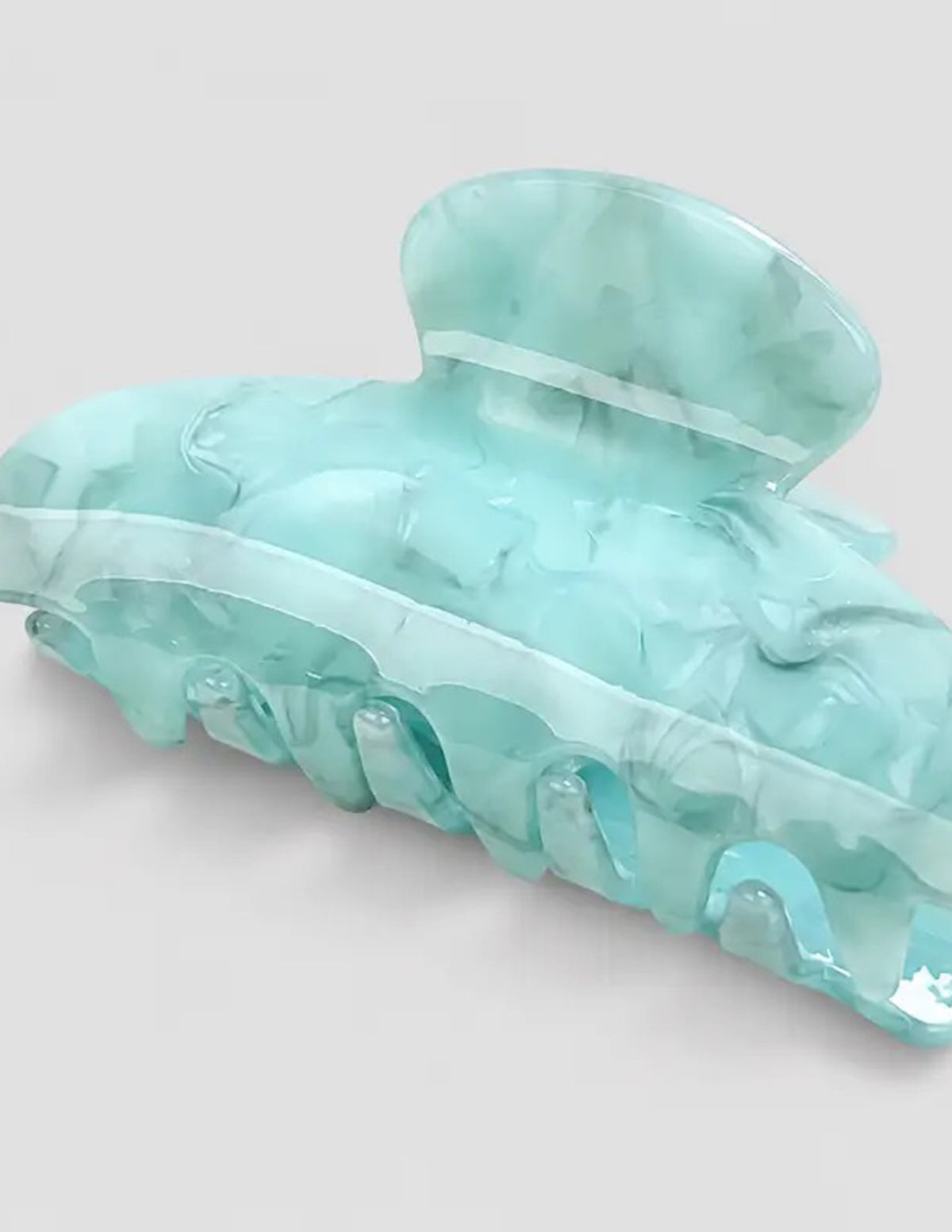 Cyan Marble Claw Clip
