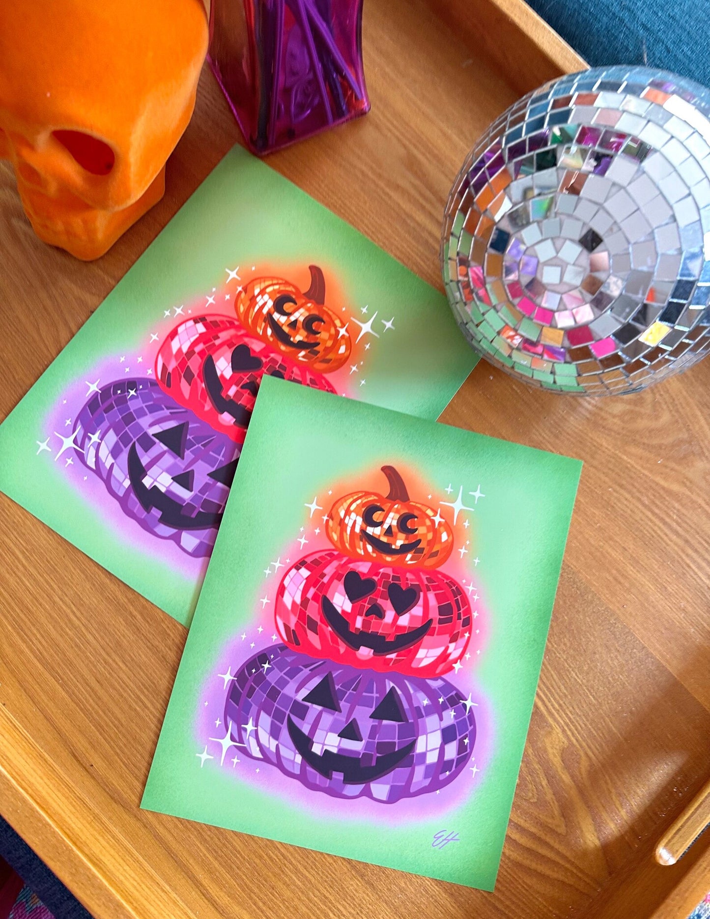 Discoball Pumpkins Print