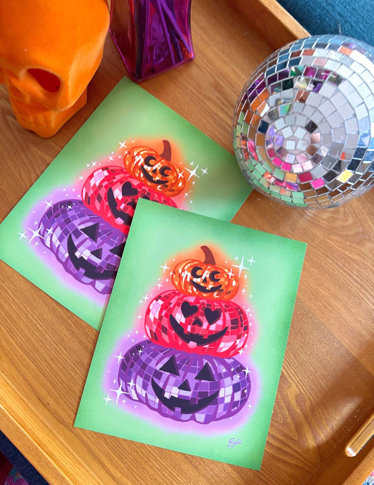 Discoball Pumpkins Print