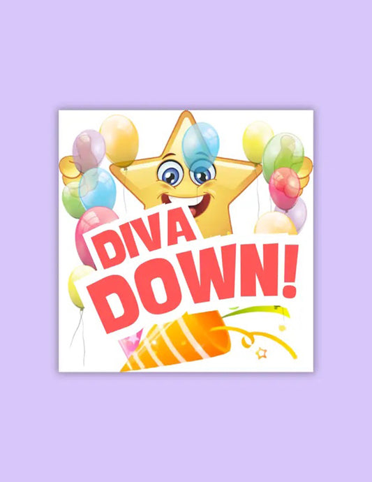 Diva Down Sticker