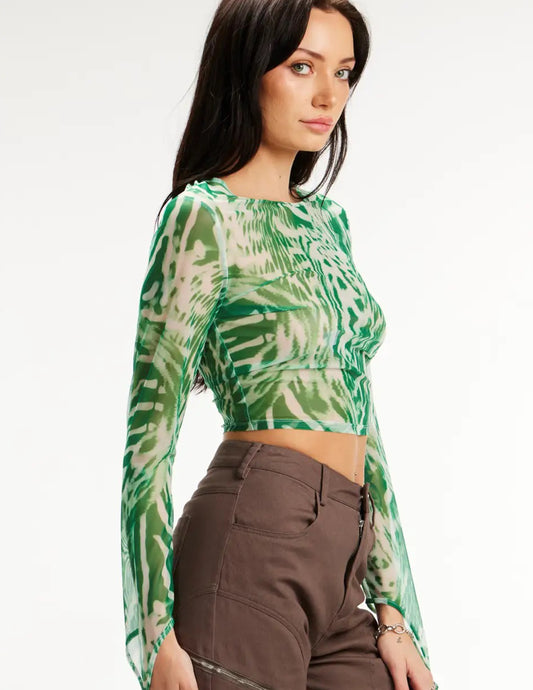 Electric Ivy Sheer Top