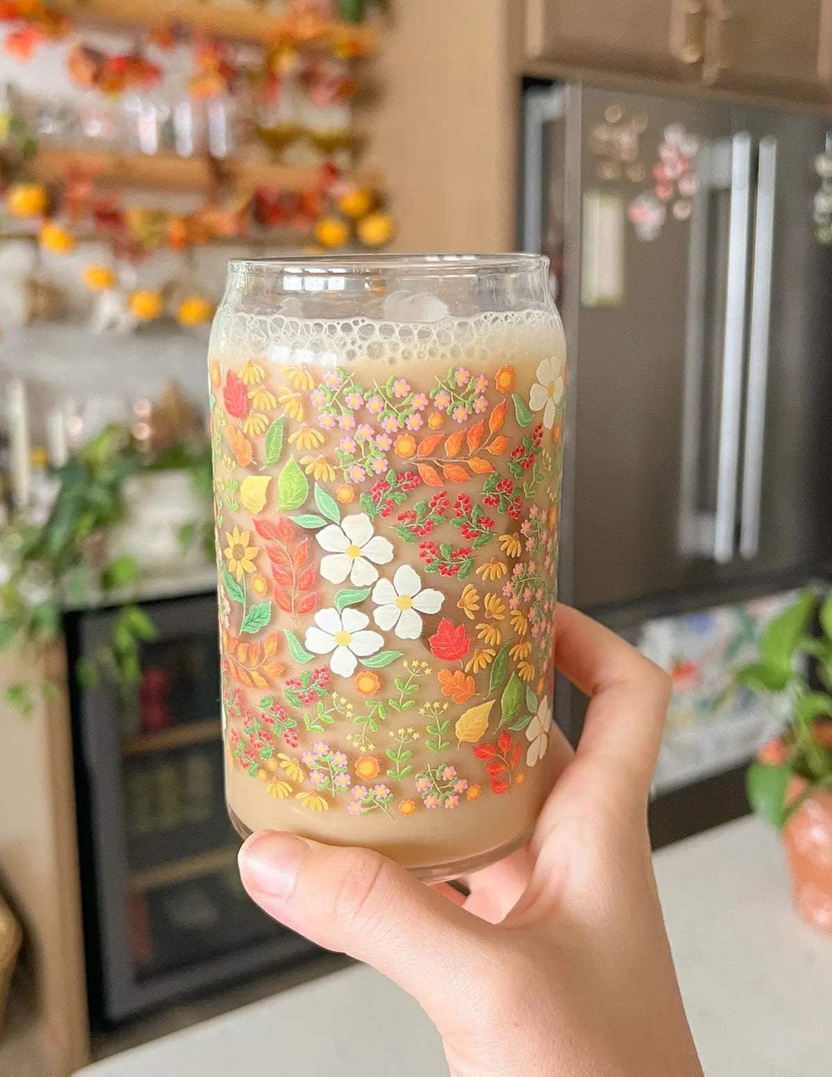 Fall Floral Glass