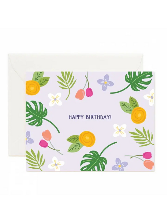 Floral Happy Birthday Card