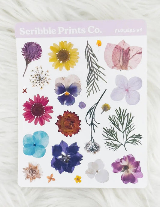 Flowers V1 Sticker Sheet