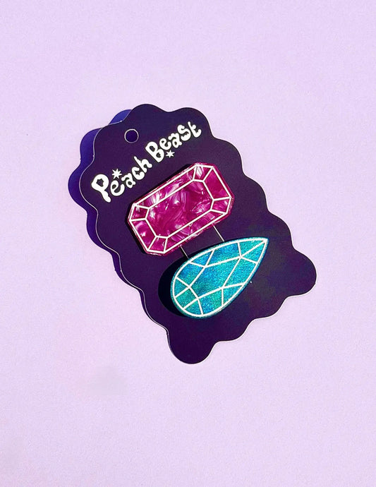Gemstone Hair Clip Set