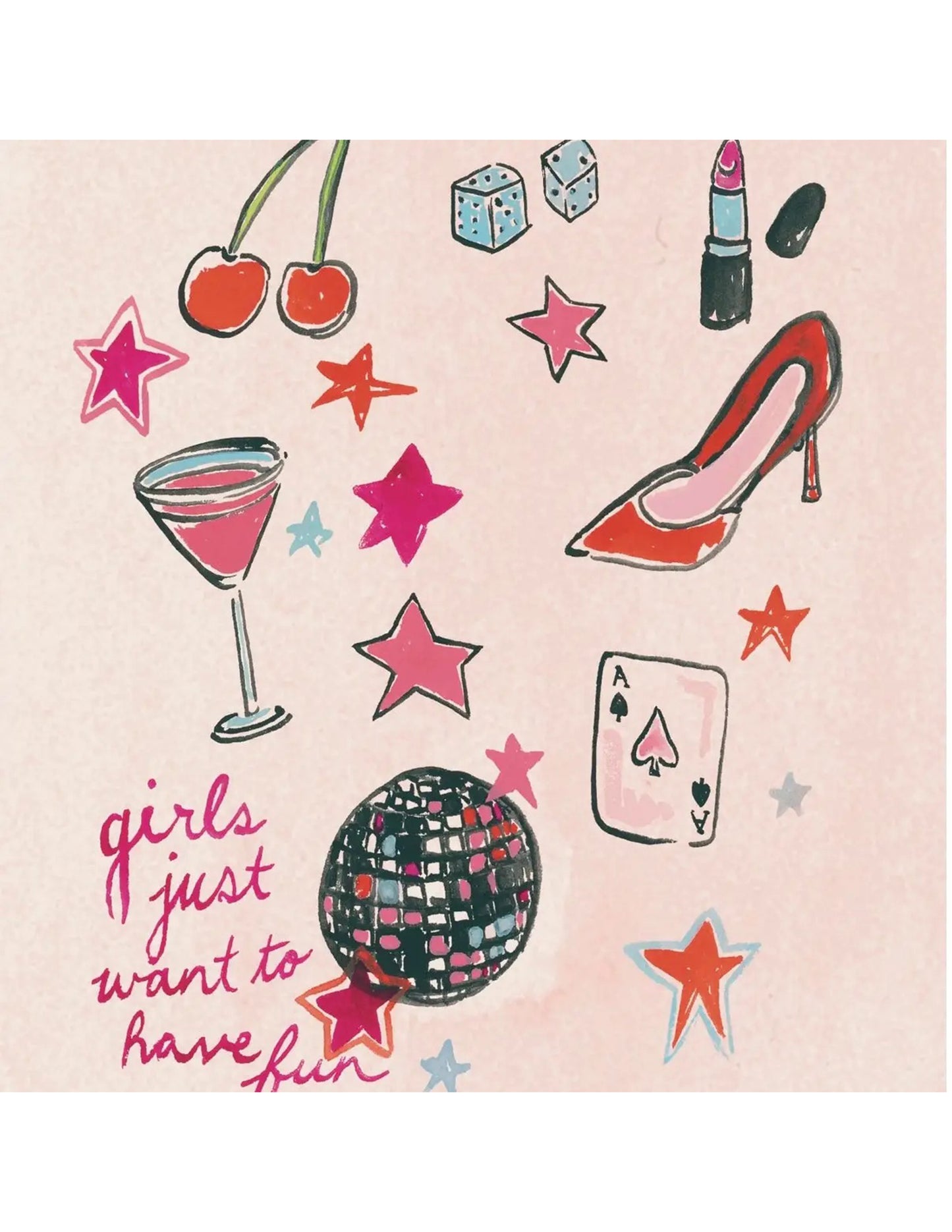 Girls Just Wanna Have Fun Icons Art Print