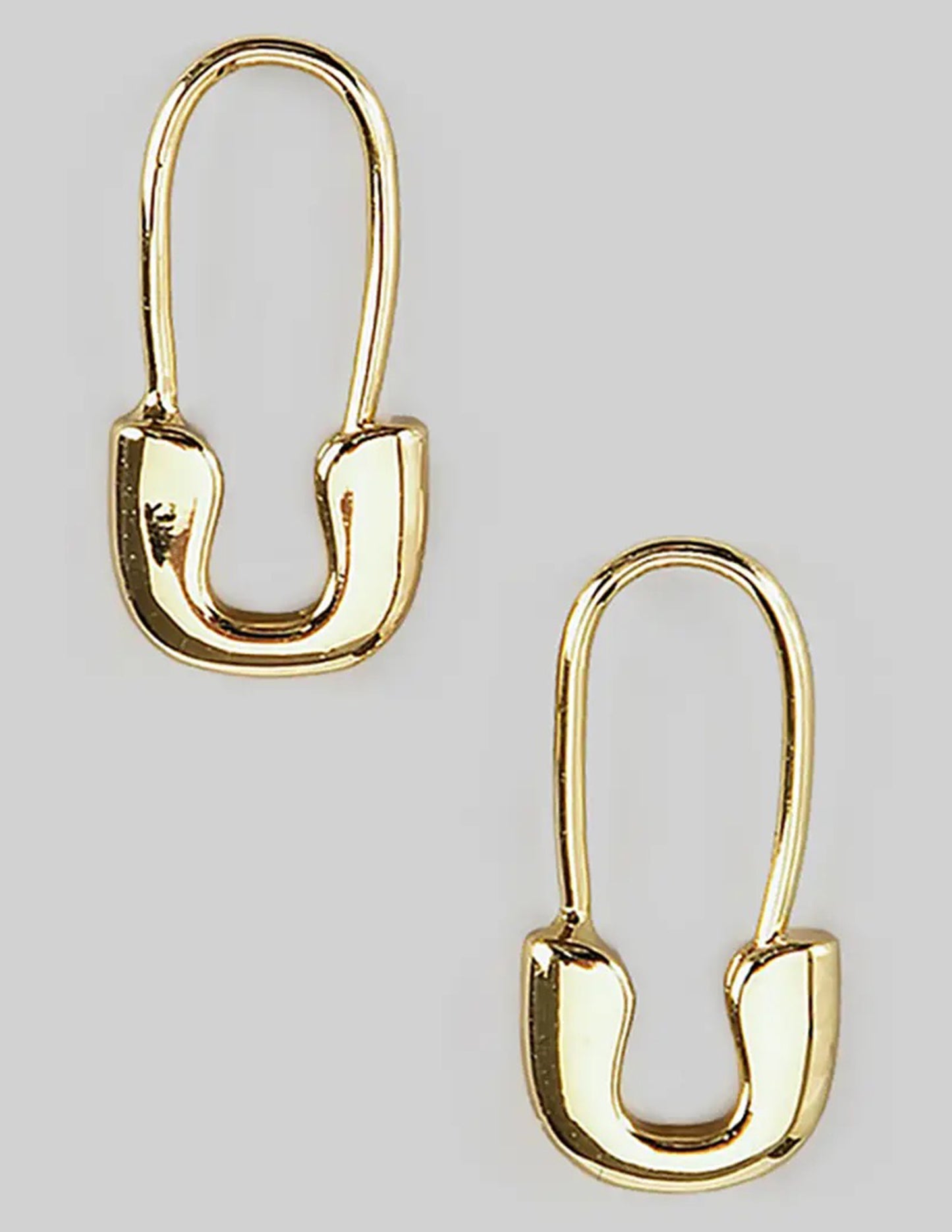 Gold Safety Pin Pull-Through Earrings