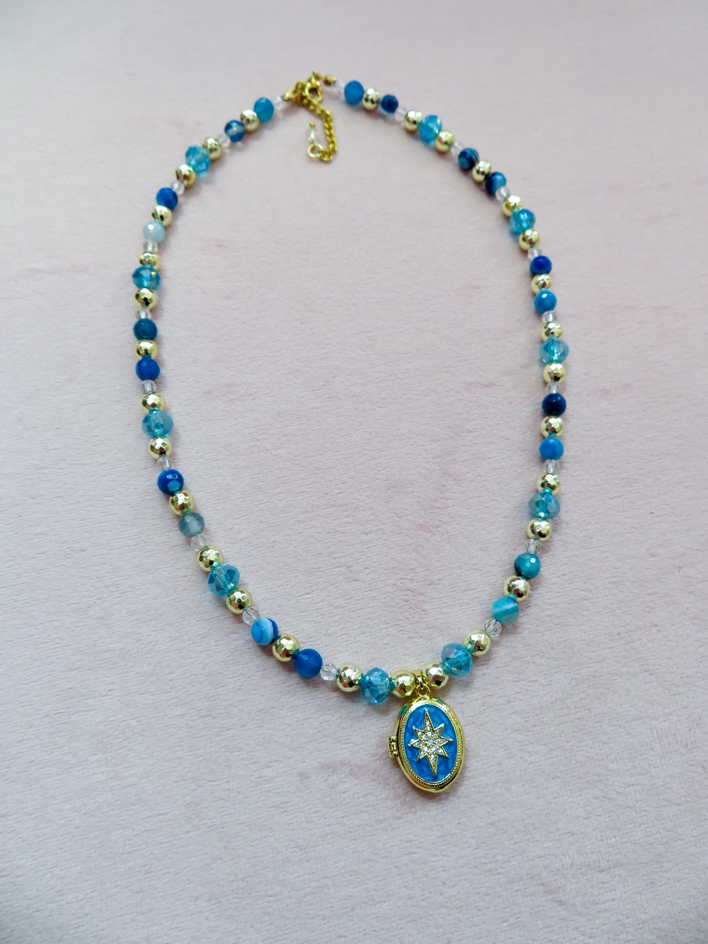 Golden Galaxy Locket Charm Necklace