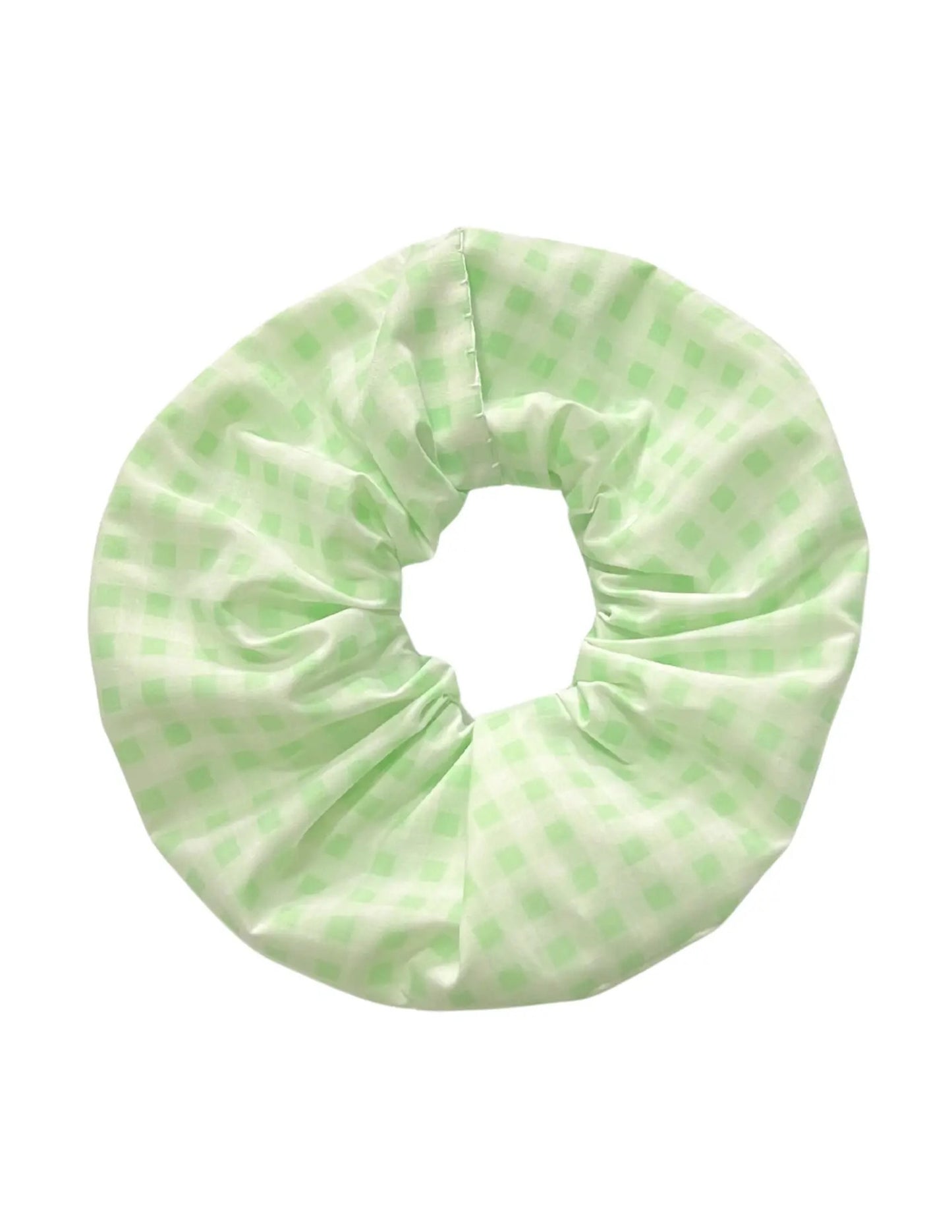 Green Gingham Scrunchie