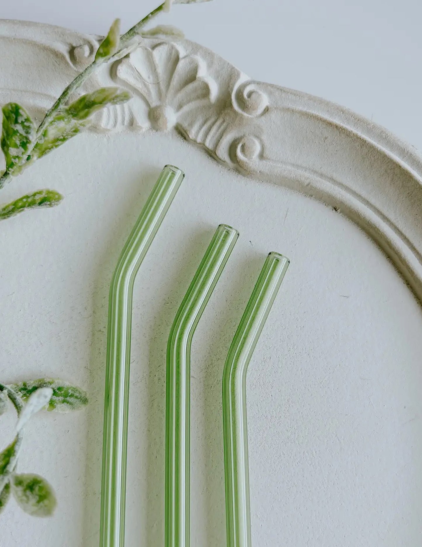 Green Glass Straw