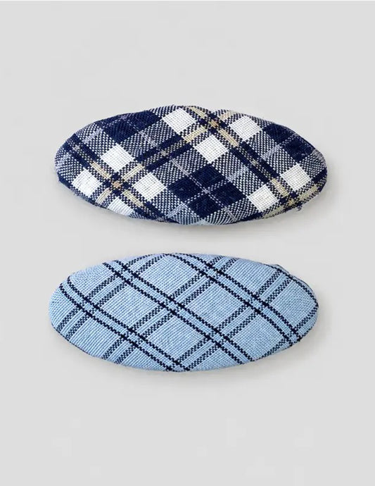 Grid Plaid Hair Clip Set