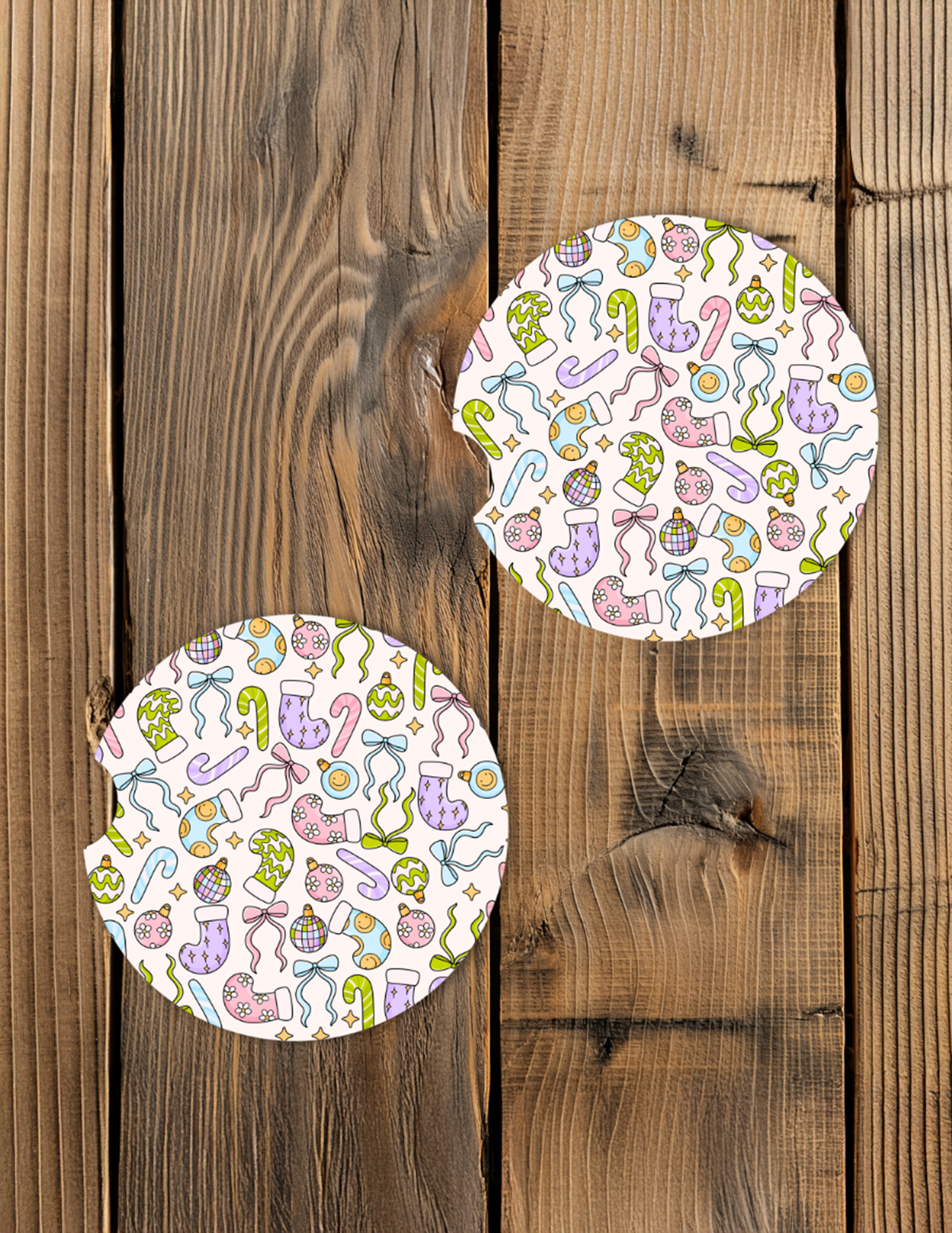 Groovy Holiday Car Coaster Set