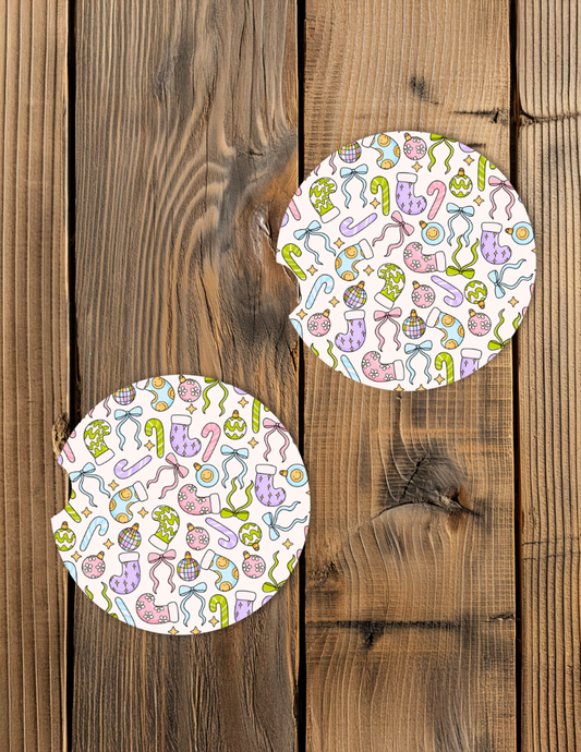 Groovy Holiday Car Coaster Set