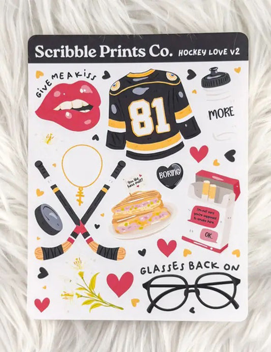 Hockey Love V2 Sticker Sheet