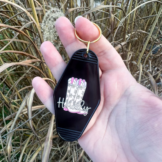 Howdy Cowboy Boots Keychain