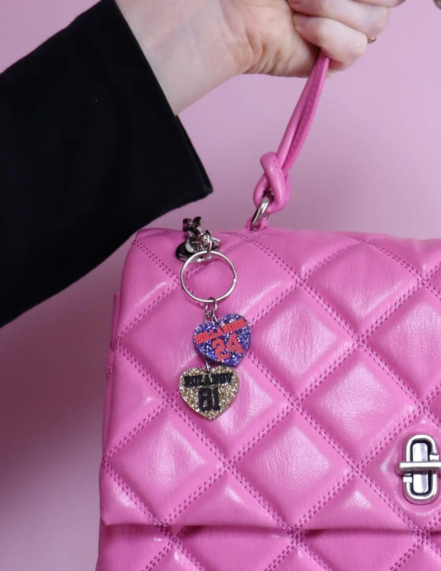 HR Glitter Heart Bag Charm