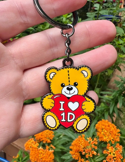 I Love 1D Teddy Bear Keychain