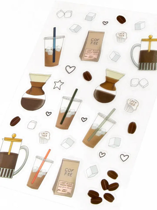 Iced Coffee Clear Sticker Sheet