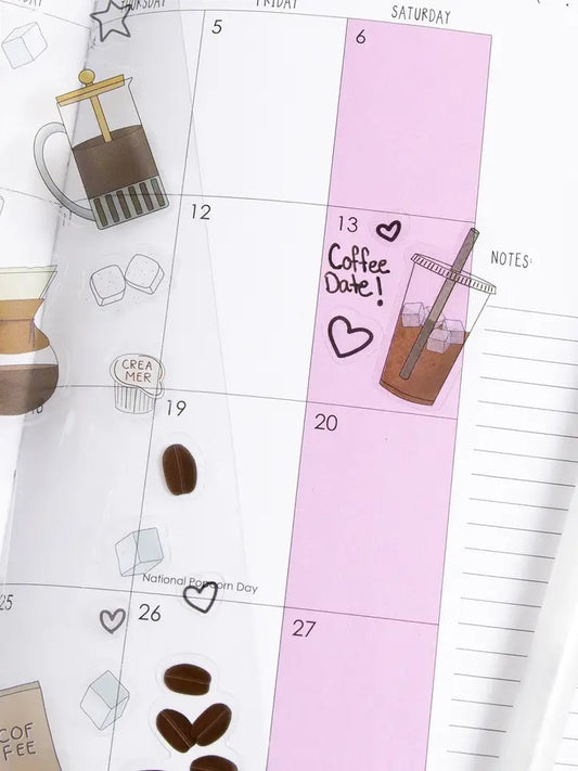 Iced Coffee Clear Sticker Sheet
