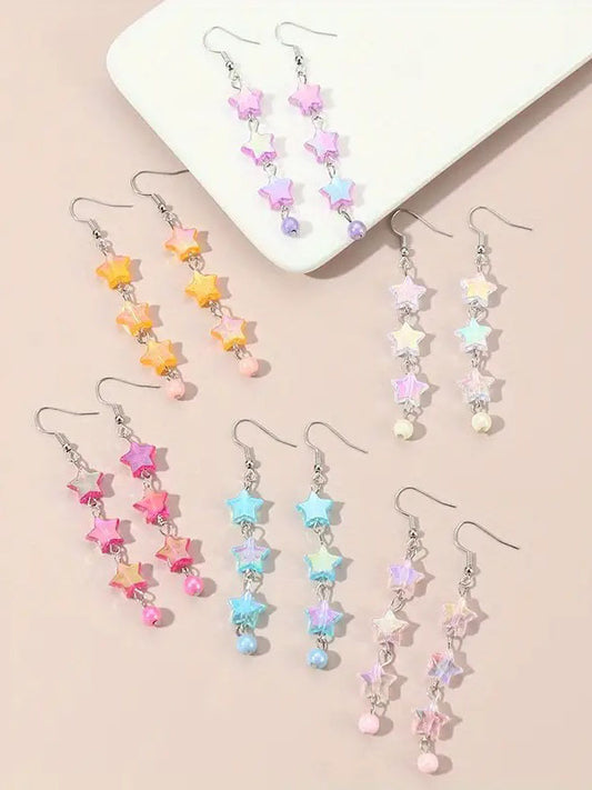 Iridescent Star Earrings
