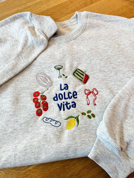 Italian Summer Embroidered Crewneck