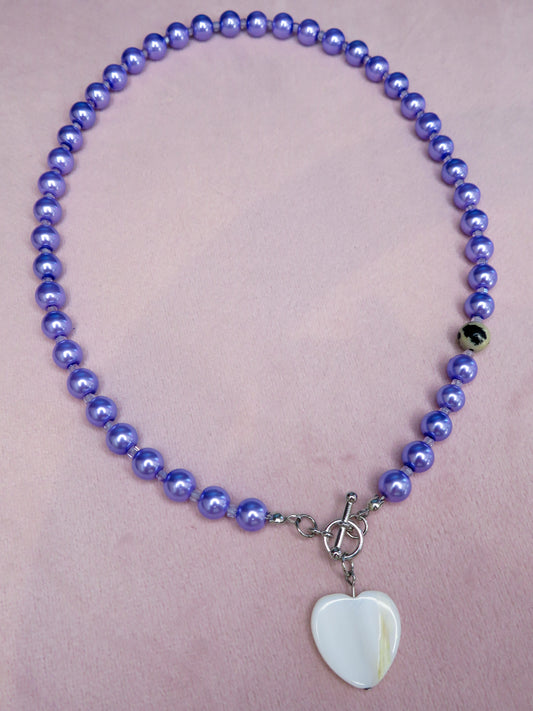 Lavender Heartbreak Beaded Charm Necklace