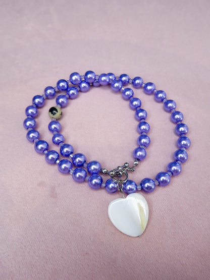 Lavender Heartbreak Beaded Charm Necklace