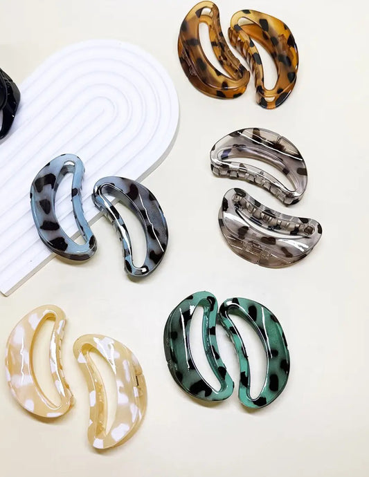 Leopard Crescent Hair Claw