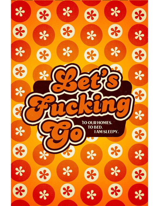Let's Go To Bed Postcard