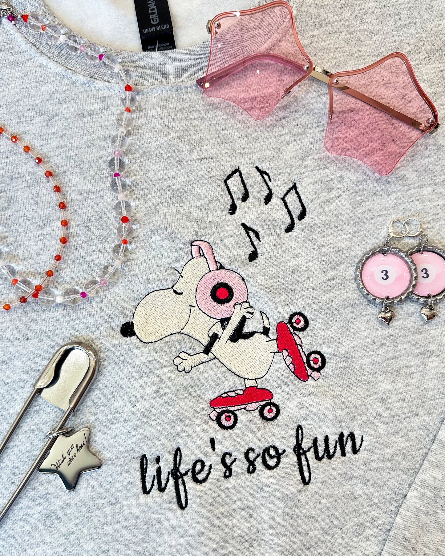 Life's So Fun Embroidered Crewneck