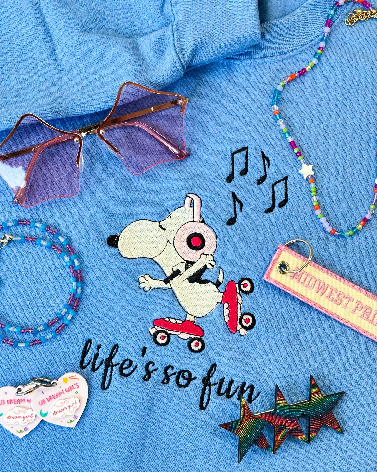 Life's So Fun Embroidered Crewneck