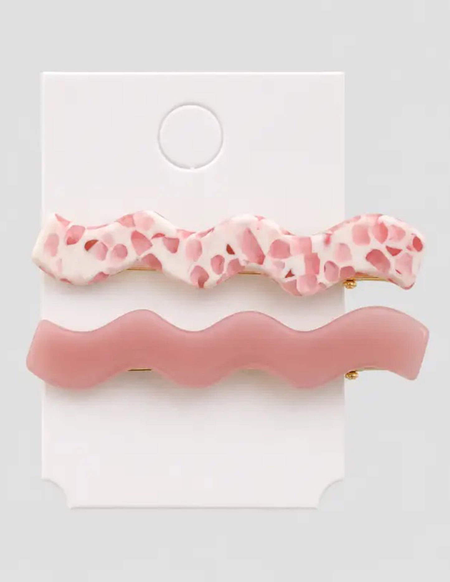 Light Pink Squiggle Clip Set