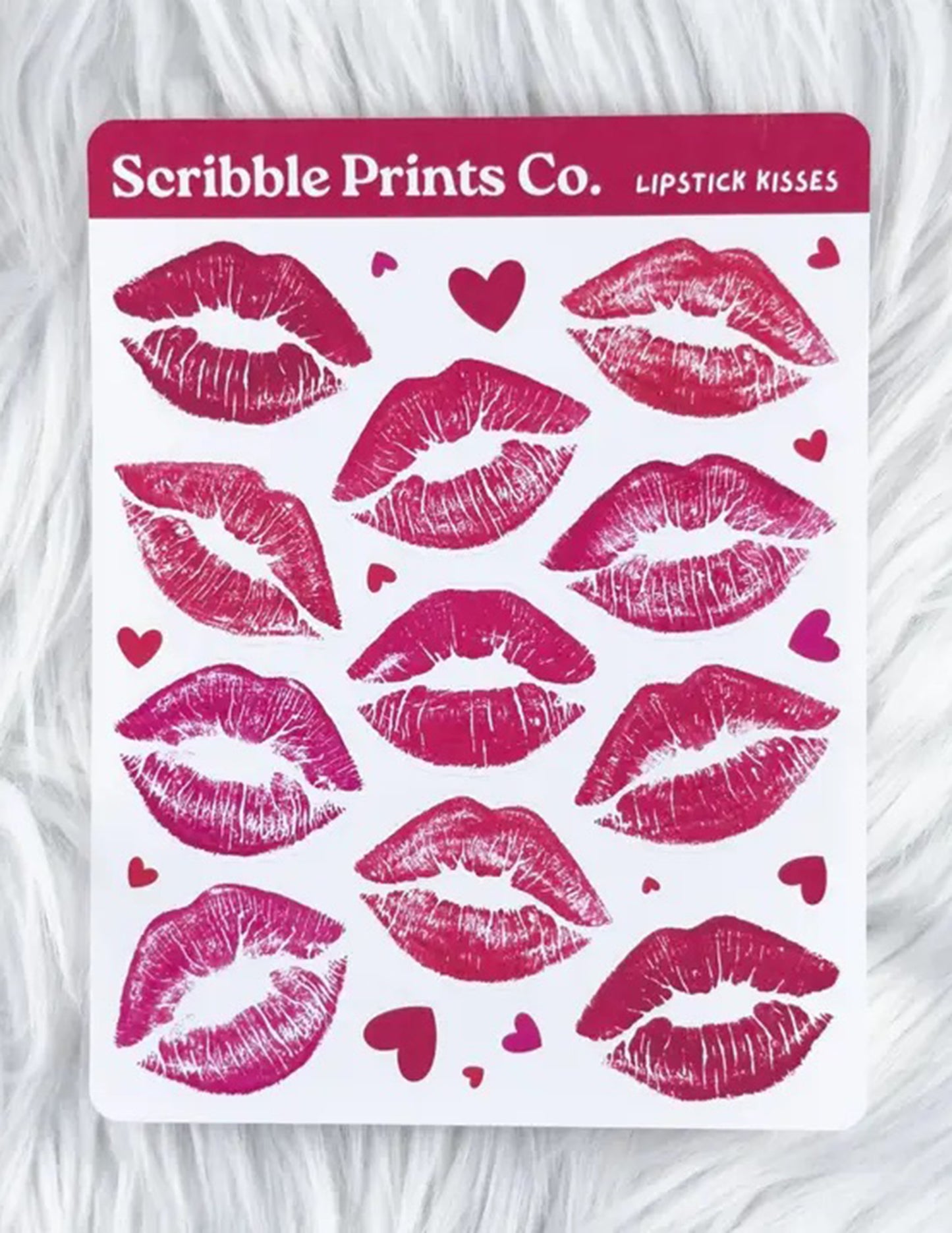 Lipstick Kisses Sticker Sheet