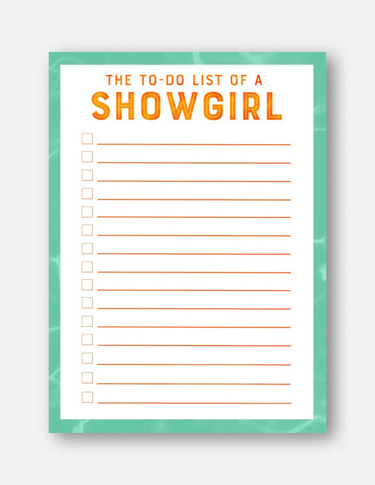 List Of A Showgirl Notepad