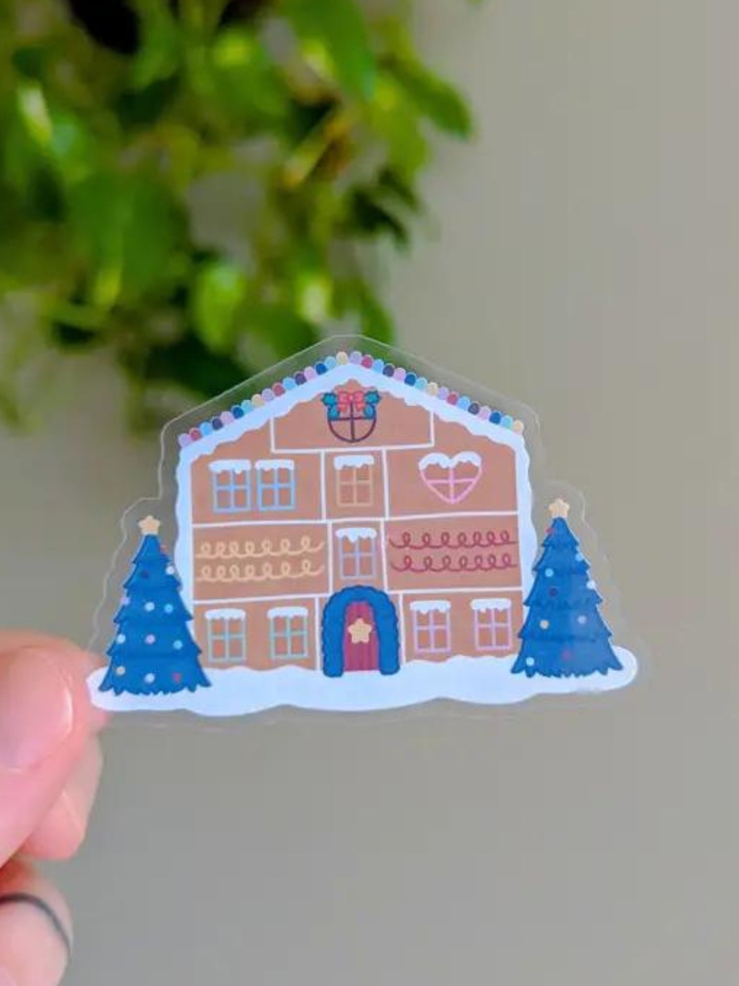 Lover Gingerbread House Clear Sticker