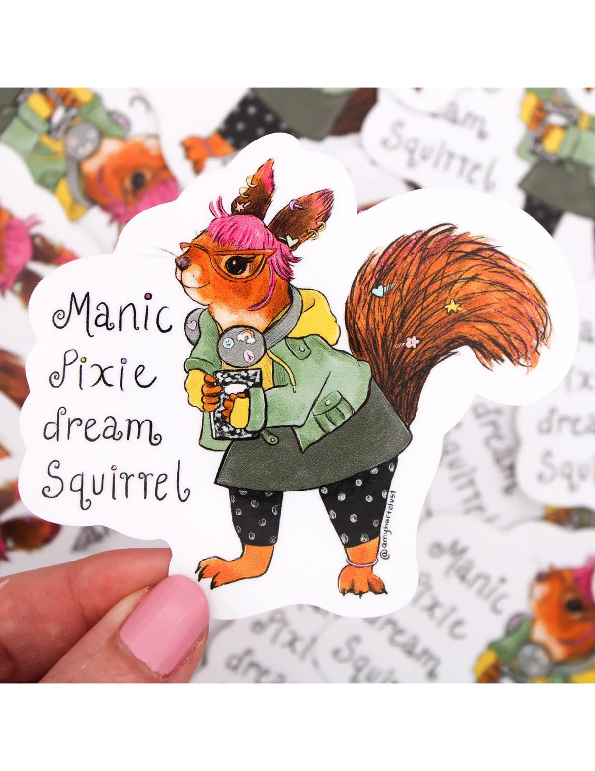 Manic Pixie Dream Squirrel Sticker