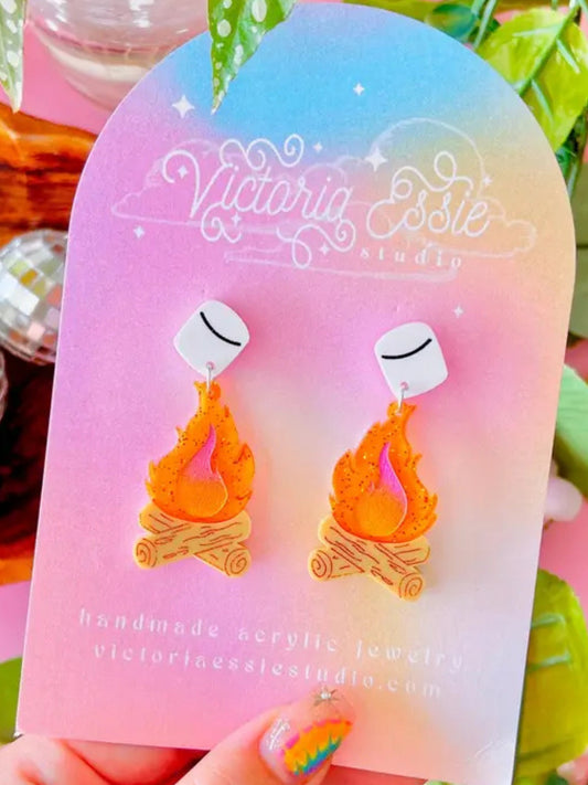 Marshmallow Campfire Earrings