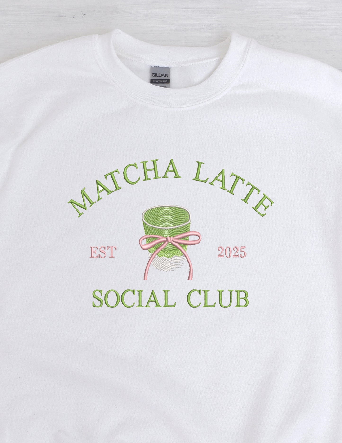 Matcha Latte Social Club Embroidered Crewneck