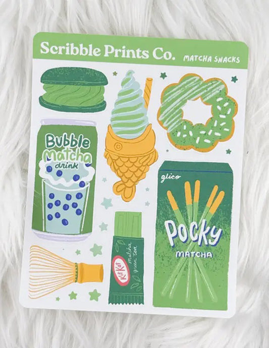 Matcha Snacks Sticker Sheet