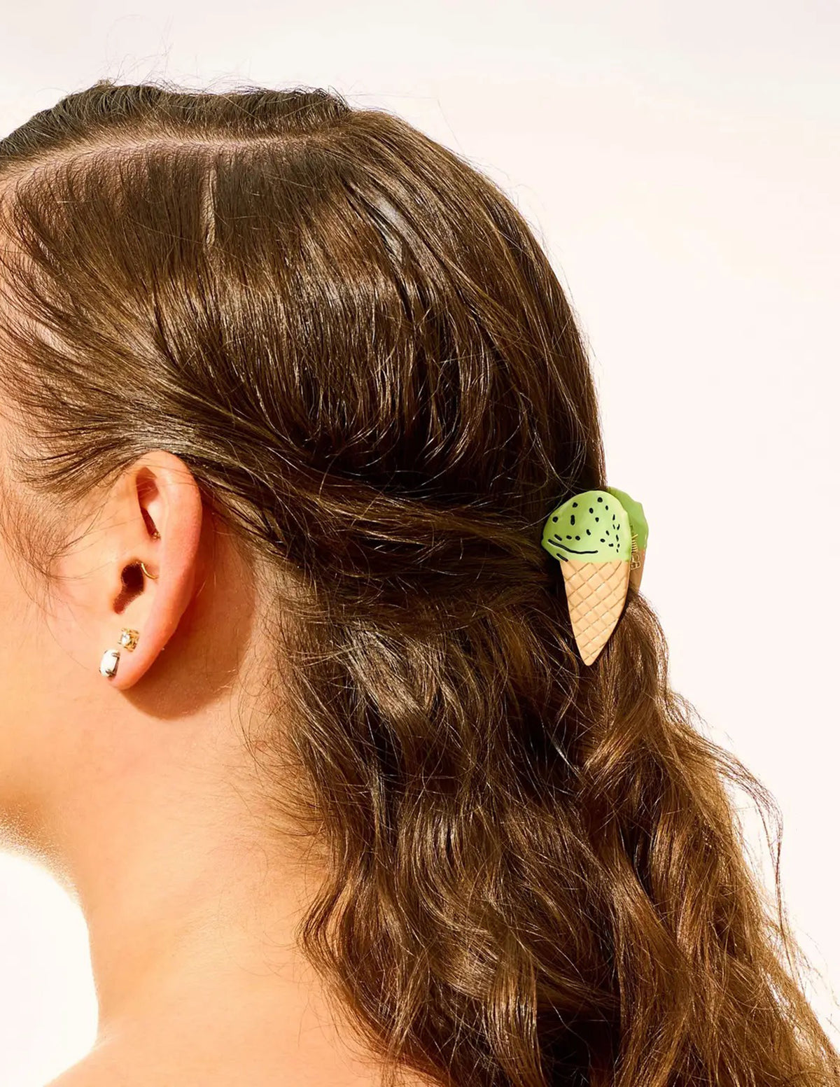 Mini Chocolate Chip Ice Cream Hair Claw Clip
