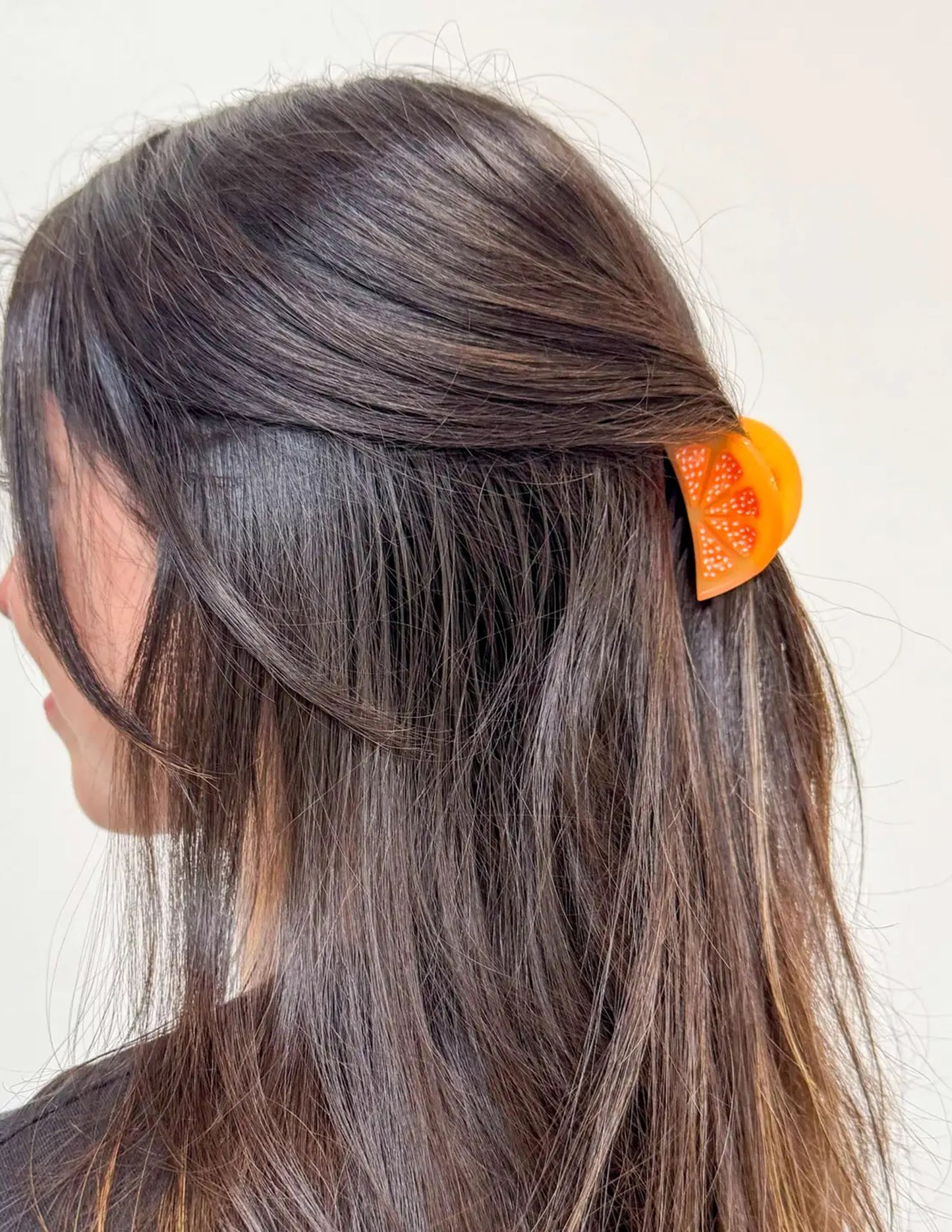 Mini Orange Slice Hair Claw Clip