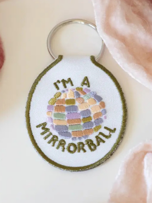 Mirrorball Embroidered Keychain