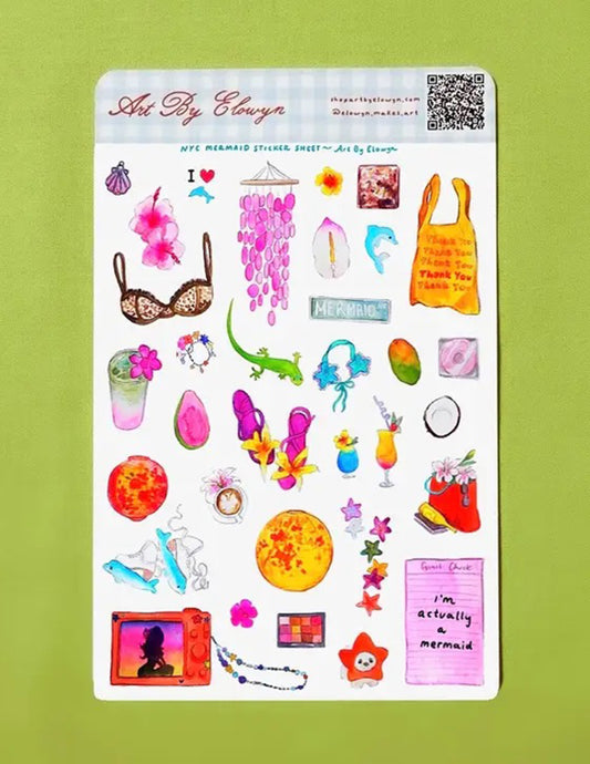 NYC Mermaid Sticker Sheet