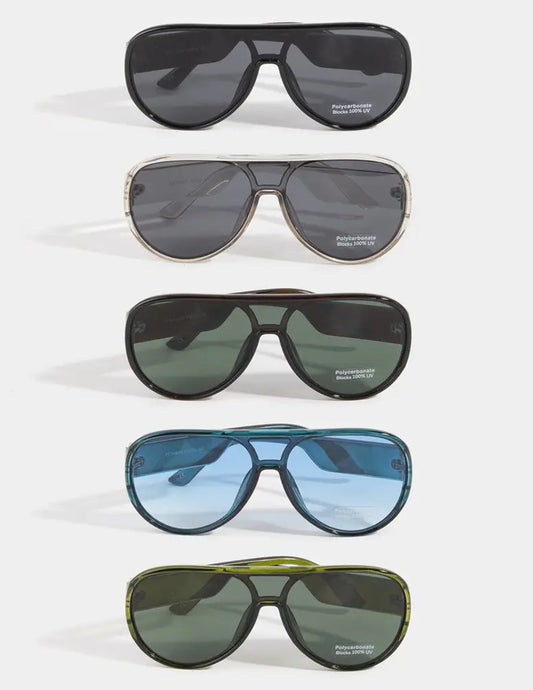 Oversized Aviator Color Block Sunglasses