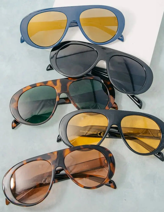 Oversized Shield Aviator Sunglasses